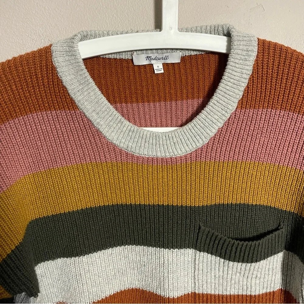 Madewell Sweater colorful striped pullover knit size small